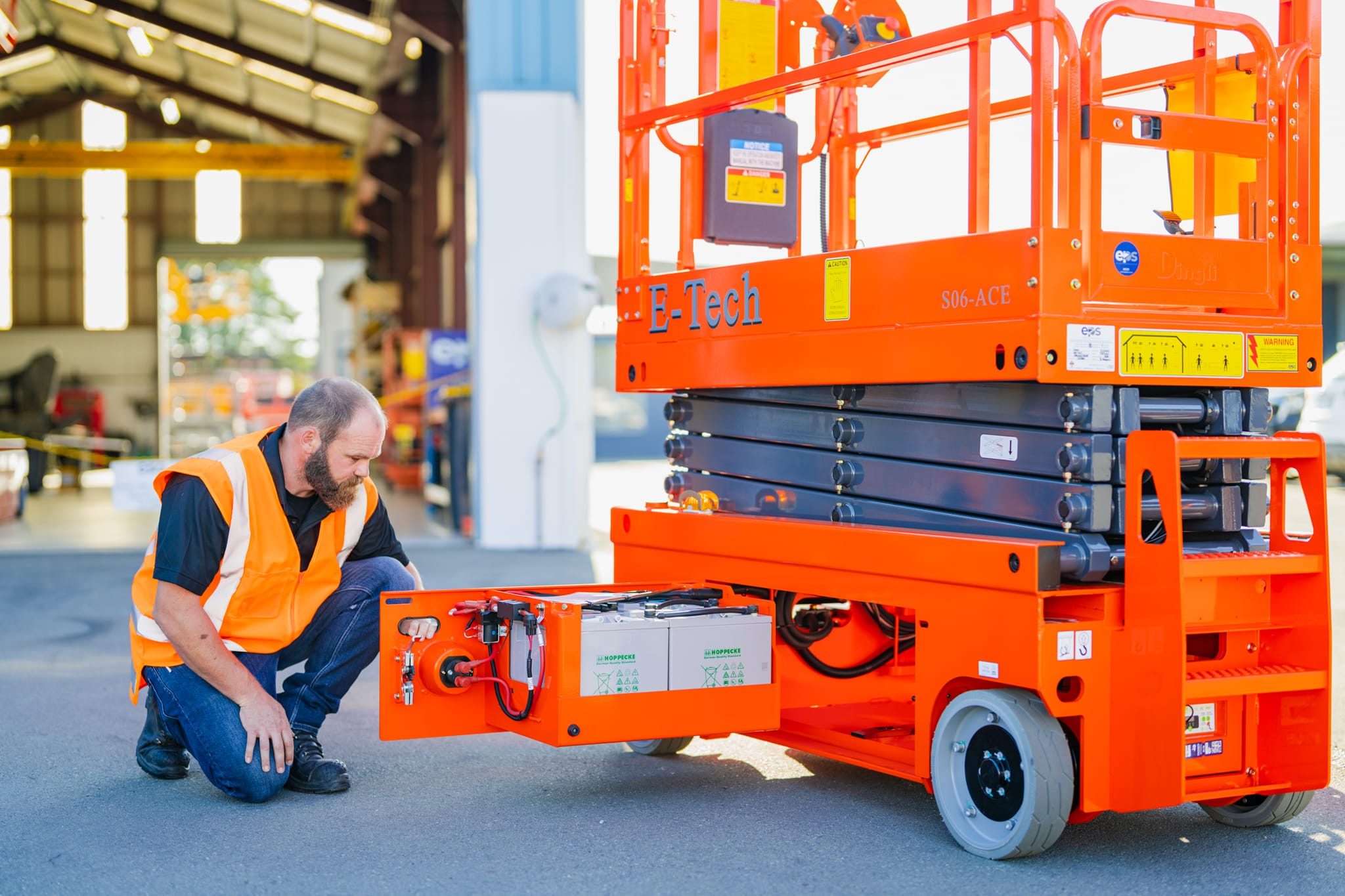 A major inspection of an elevated platform scissor lift by EPS New Zealand