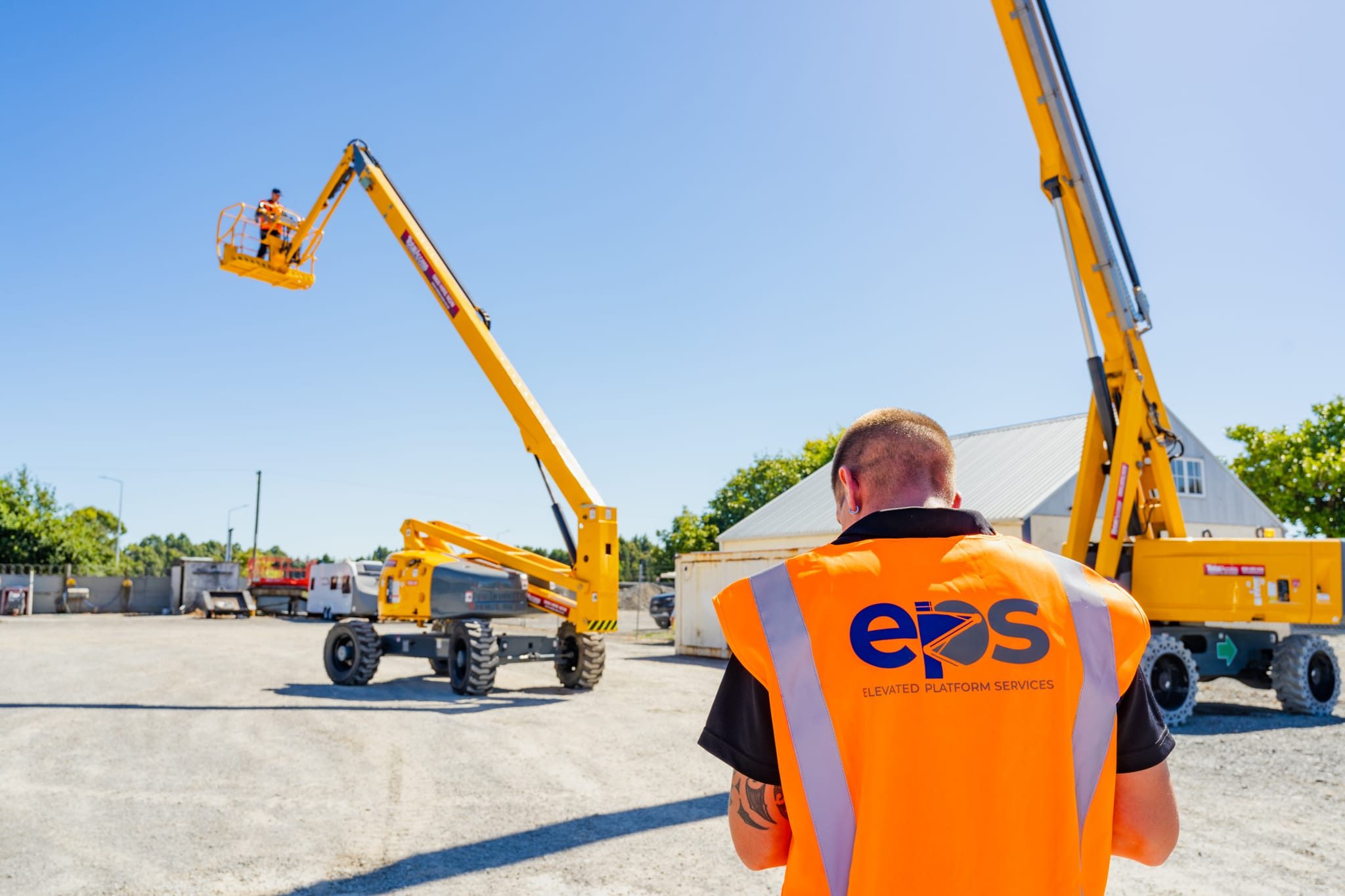 A boom lift being inspected in Christchurch, New Zealand by EPSNZ
